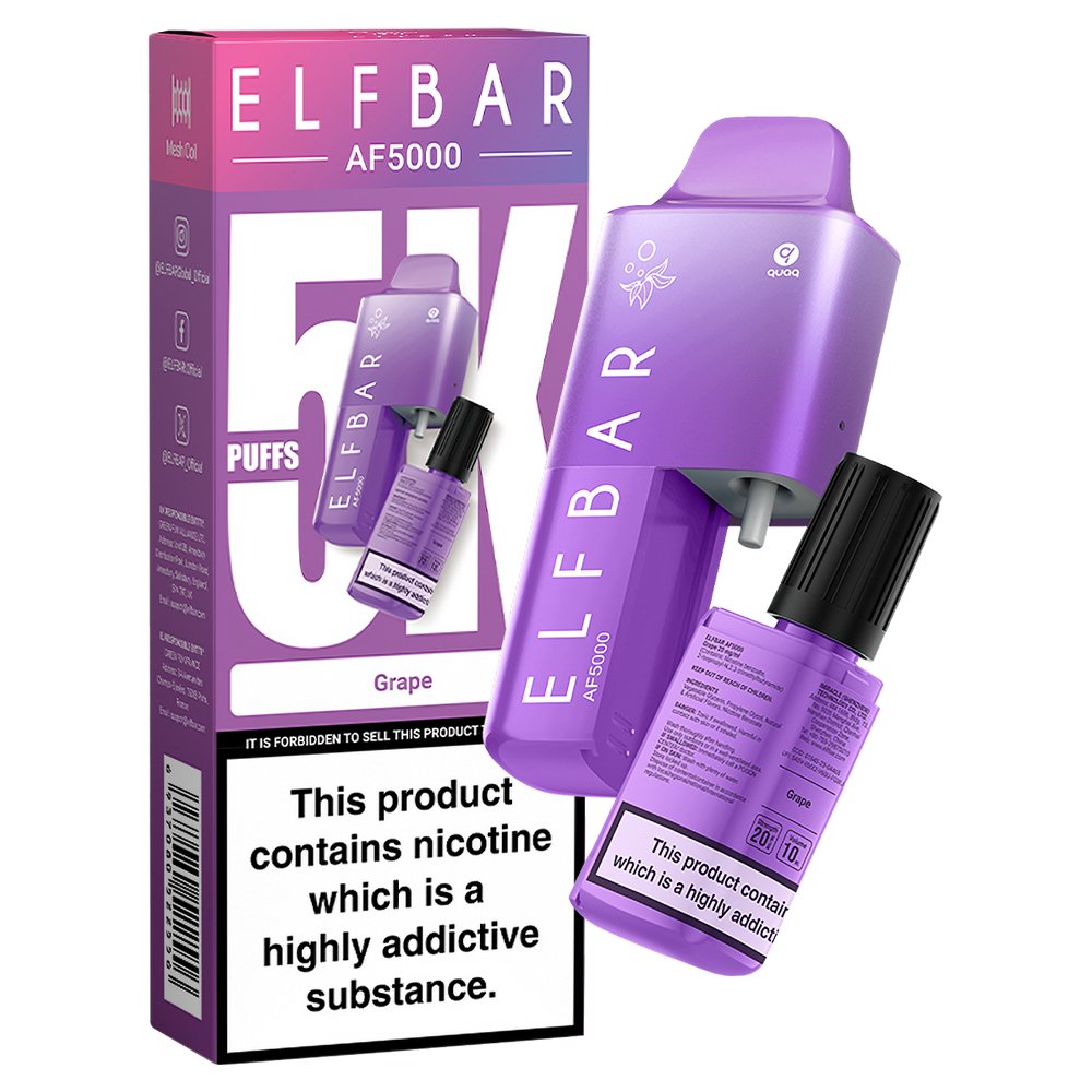 Elf Bar AF5000 Puffs Disposable Vape Device - BOX OF 5