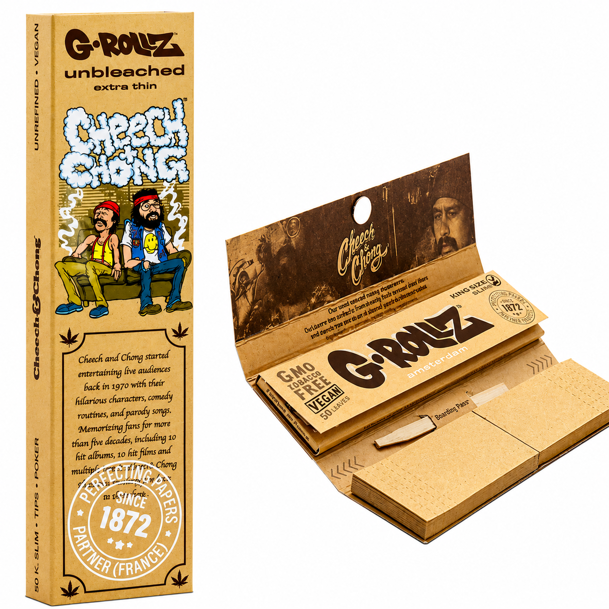 G Rollz King Size Slim Papers with Tips & Poker – Single Pack Various Designs