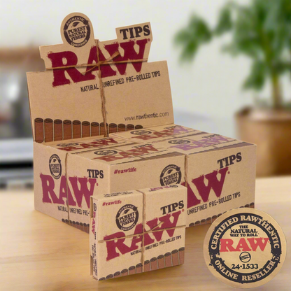 Raw Authentic Unrefined Pre Rolled Tips Roach (Full Box)
