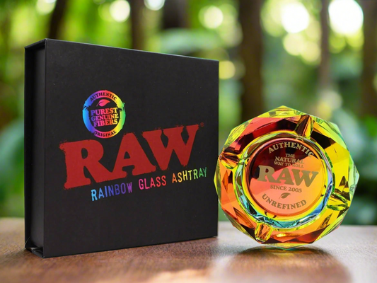 Raw Authentic Glass Ashtrays Limited Edition Rainbow & Dark Side