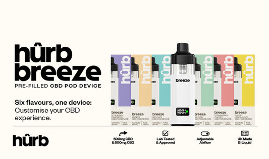 Hûrb Breeze 1000mg CBD+CBG Pre-Filled Pods Device 10ml