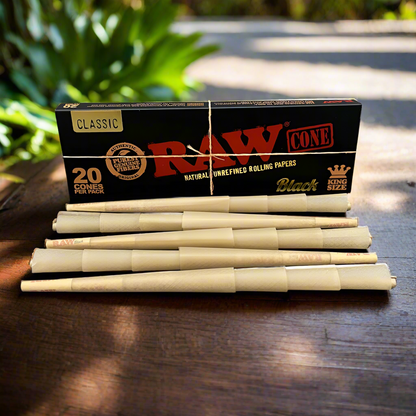 Raw Black Classic King Size Pre Rolled Cones 20pcs