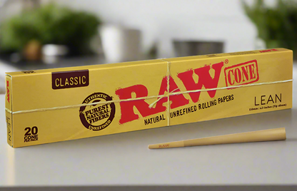 Raw Classic Lean Pre Rolled Cones 20 Pieces Per Pack (Full Box of 12)