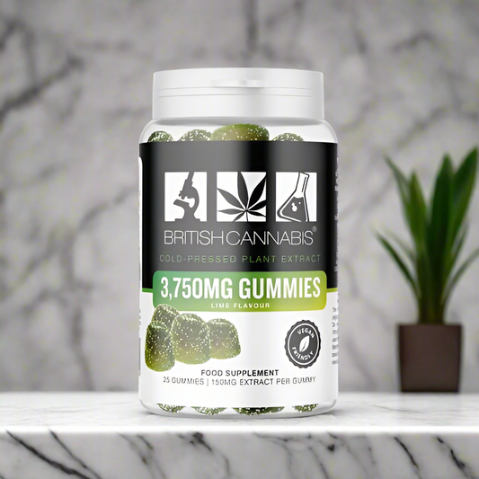 British Cannabis 3750mg Lime CBD Gummies Vegan Friendly