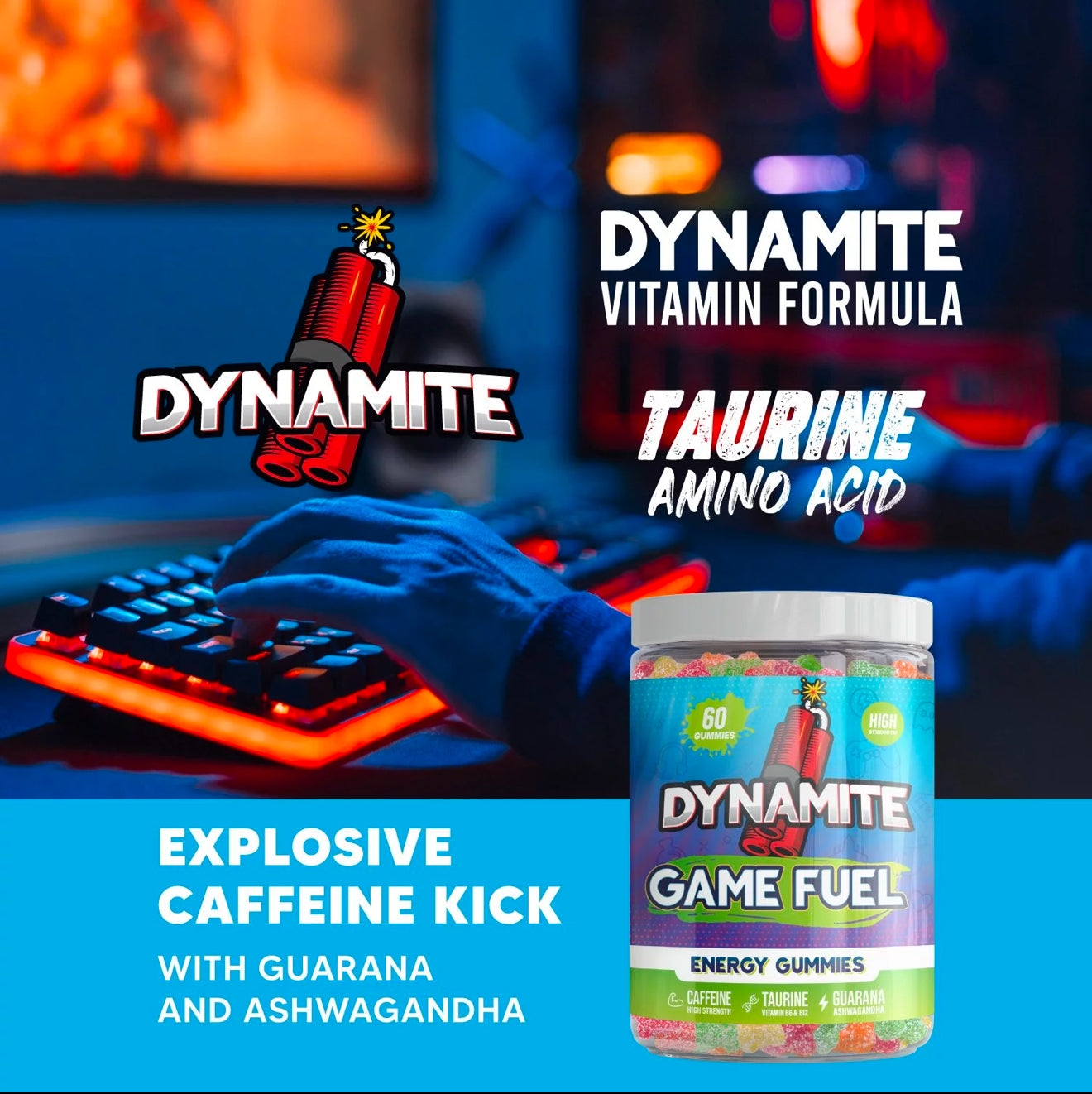 Dynamite Energy Gummies Vegan Friendly Gluten Free 60 Pack
