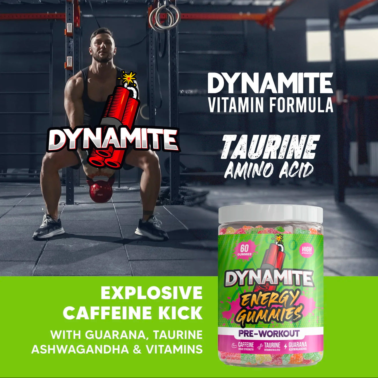 Dynamite Energy Gummies Vegan Friendly Gluten Free 60 Pack