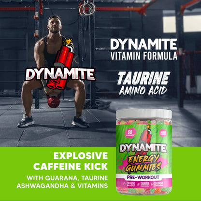Dynamite Energy Gummies Vegan Friendly Gluten Free 60 Pack