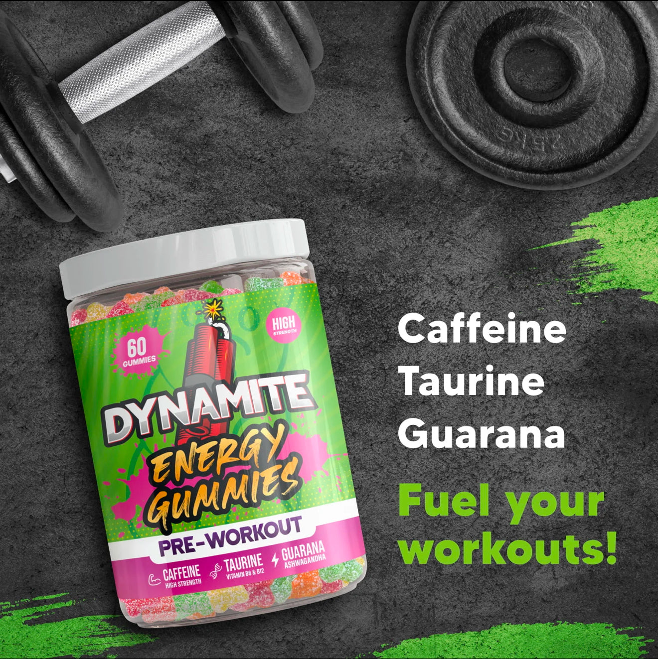 Dynamite Energy Gummies Vegan Friendly Gluten Free 60 Pack