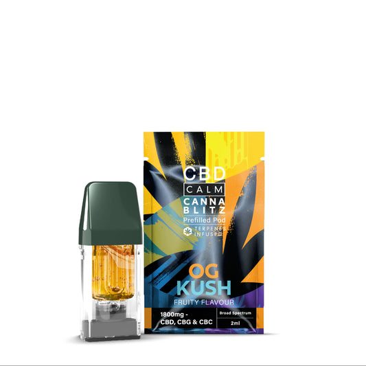 CBD Calm Cannablitz 1800mg Terpene Infused 2ml Pre-Filled Pods