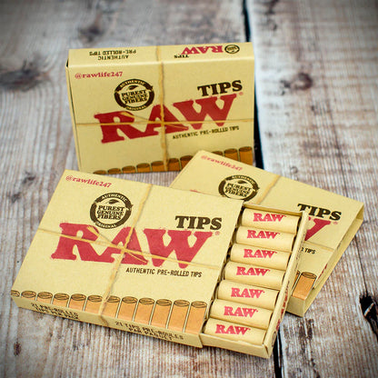 Raw Authentic Unrefined Pre Rolled Tips Roach (Full Box)