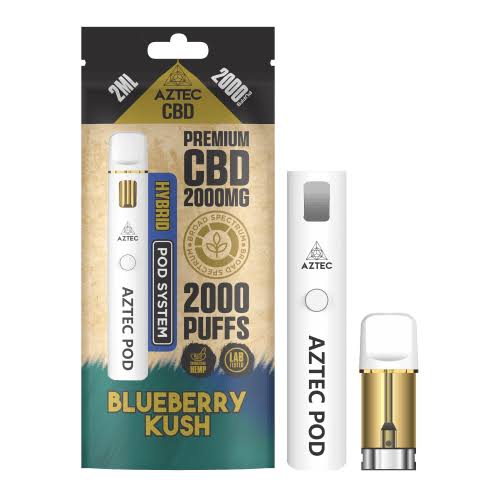 Aztec CBD 2000mg Broad Spectrum Pod Vape Kit 2000 Puffs