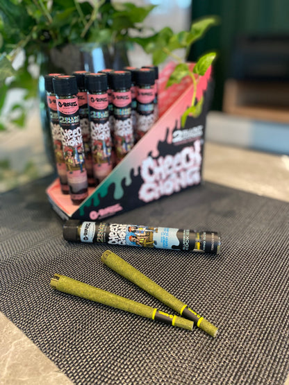 G Rollz Cheech & Chong Pre Rolled Cones 2pc Glass Tube