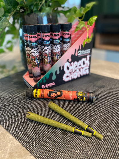 G Rollz Cheech & Chong Pre Rolled Cones 2pc Glass Tube