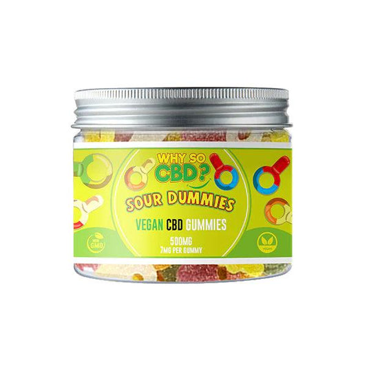 Why So CBD? Vegan CBD Broad Spectrum Gummies 1000mg 240g Tubs Sour Dummies 19mg Per Gummy