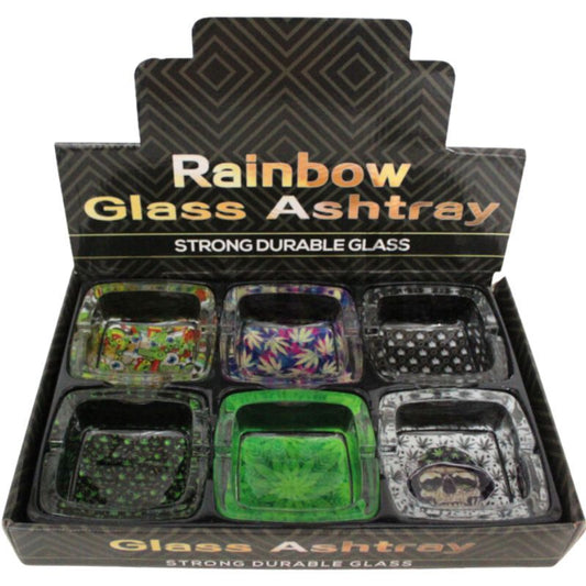 Chongz Strong Durable Hip 2 Bee Design Glass Ashtray - Assorted