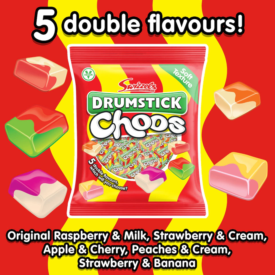 Swizzels Drumstick Choos – Single Pack (Vegan Friendly, Soft & Chewy)