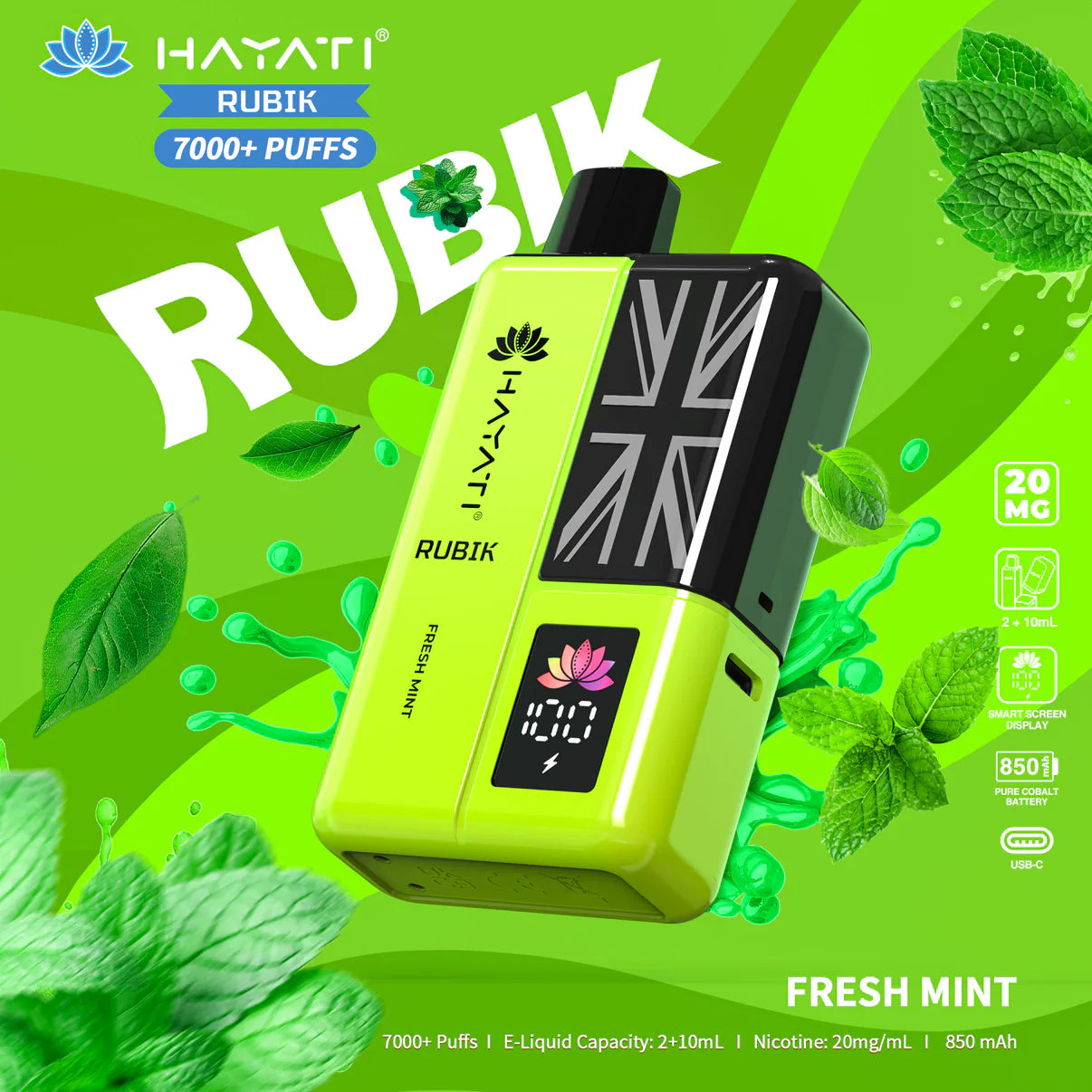 Hayati Rubik 7000+ Puff Rechargeable Vape Pod (Pack of 5)