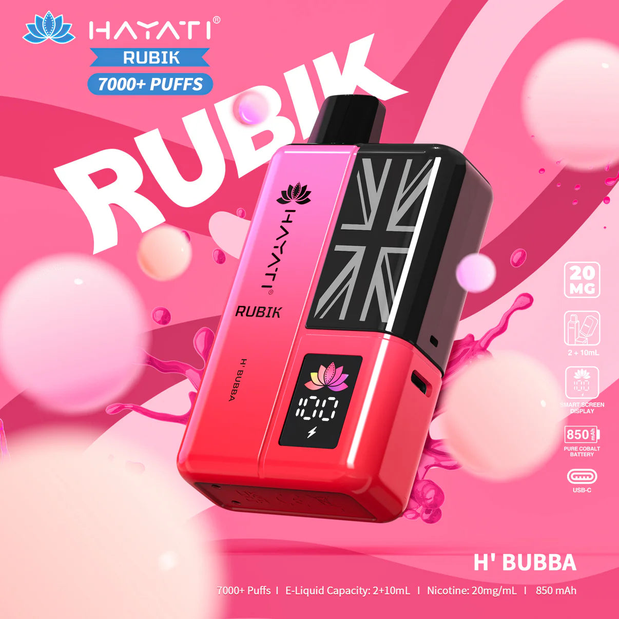 Hayati Rubik 7000+ Puff Rechargeable Vape Pod (Pack of 5)