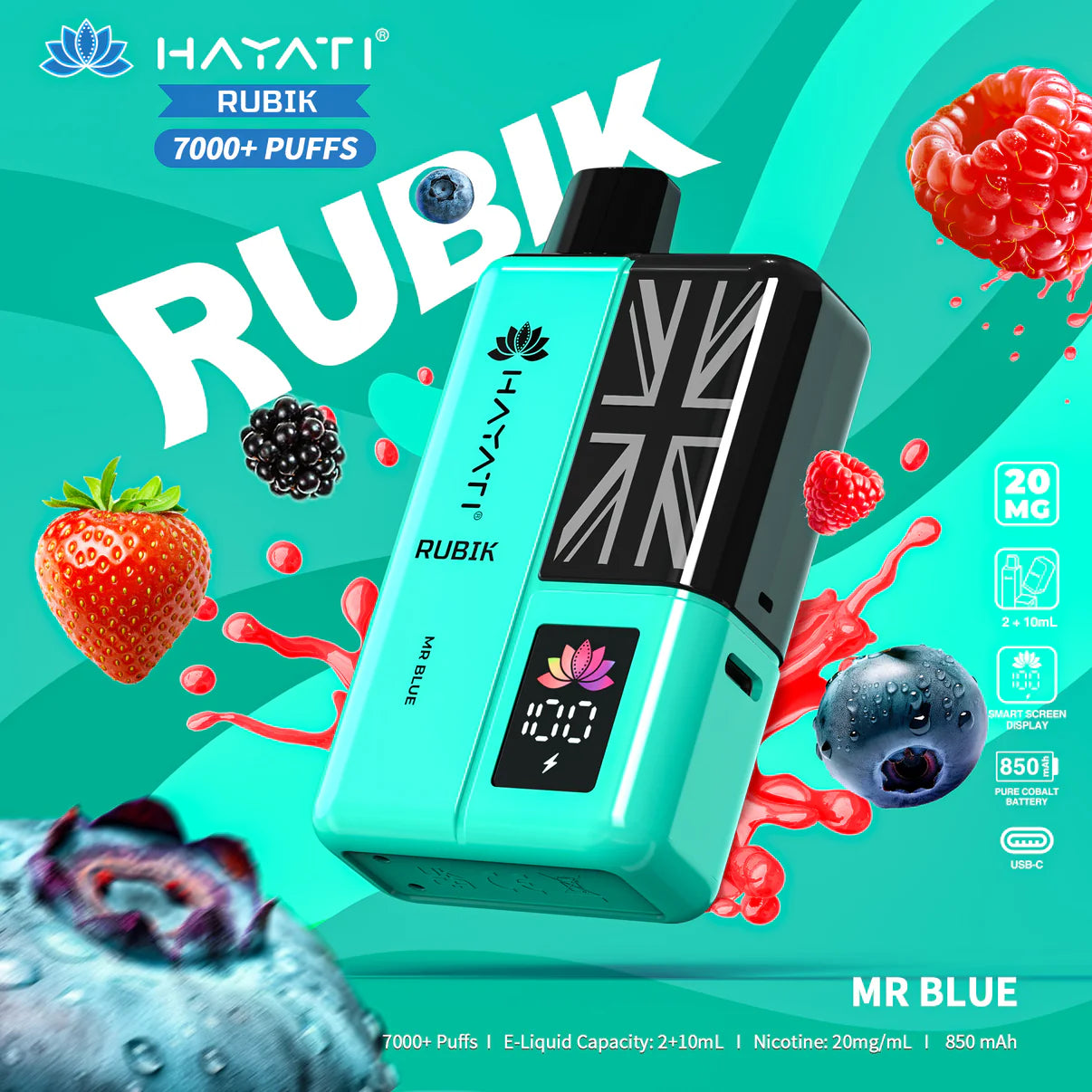Hayati Rubik 7000+ Puff Rechargeable Vape Pod (Pack of 5)