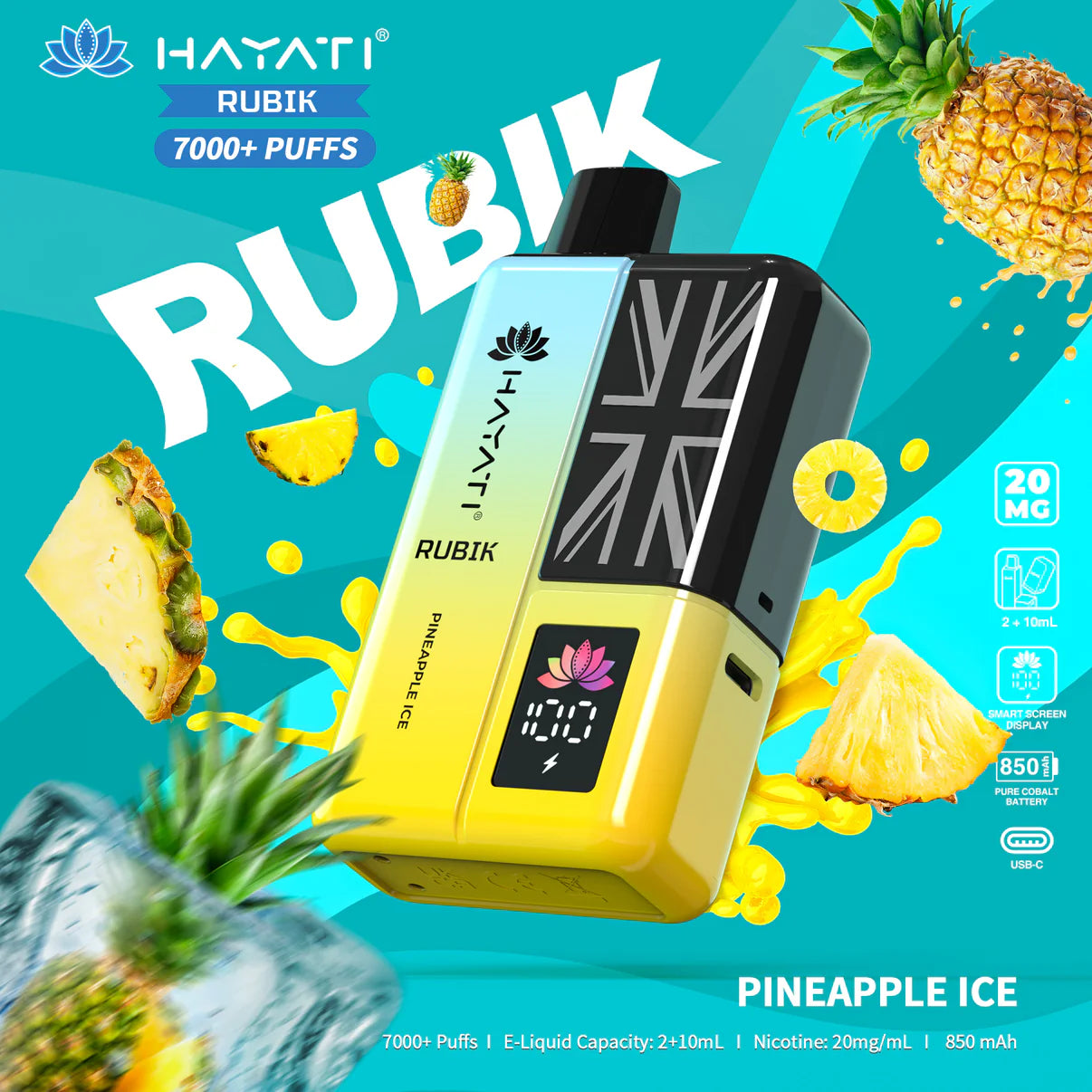 Hayati Rubik 7000+ Puff Rechargeable Vape Pod (Pack of 5)