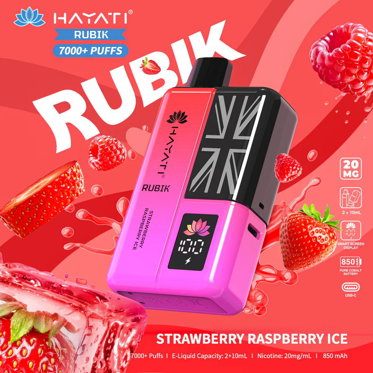 Hayati Rubik 7000+ Puff Rechargeable Vape Pod (Pack of 5)