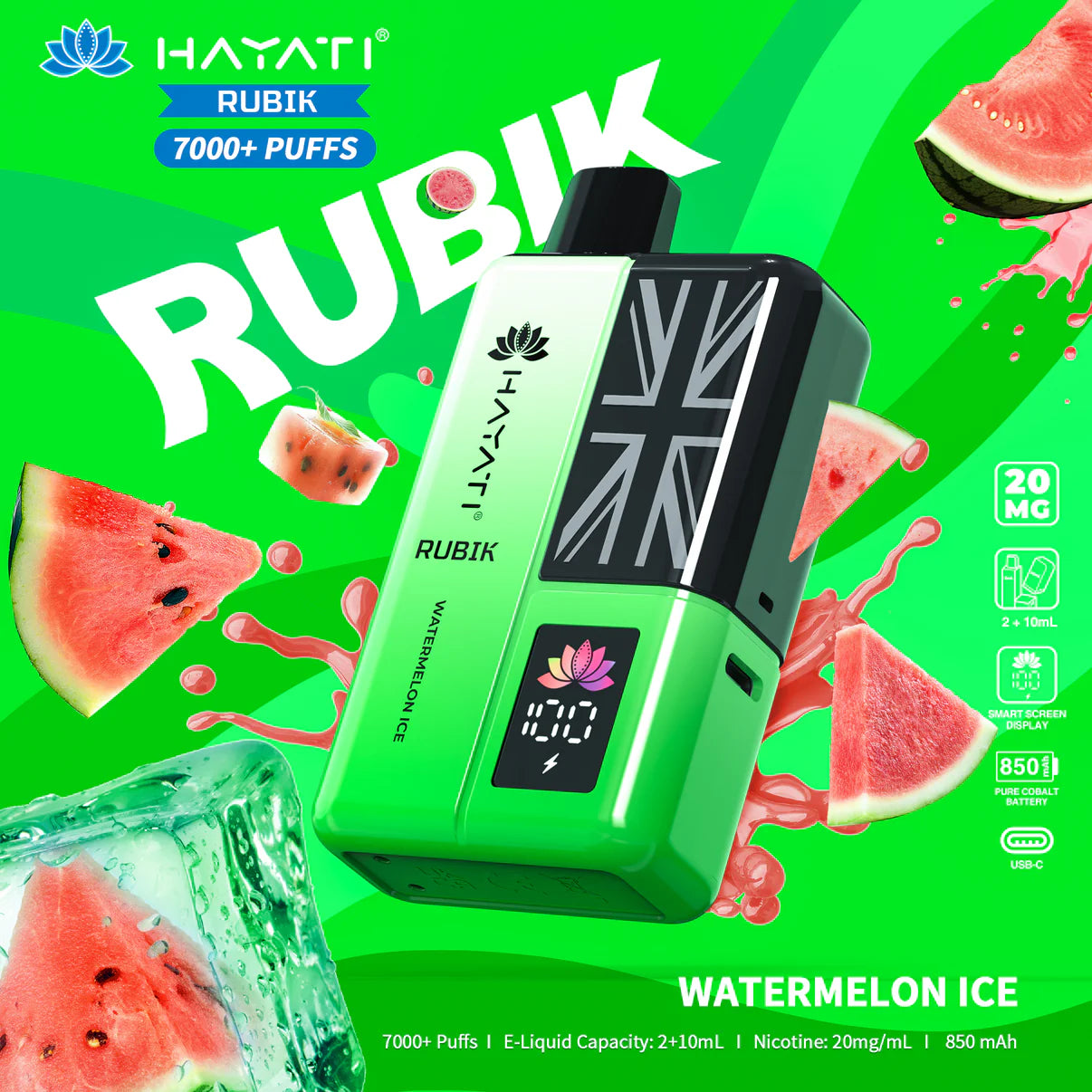 Hayati Rubik 7000+ Puff Rechargeable Vape Pod (Pack of 5)