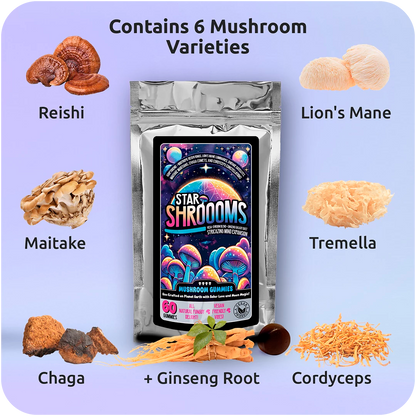 Innooova Starshrooms Nootropic Mushroom Gummies Vegan Friendly Pack of 60
