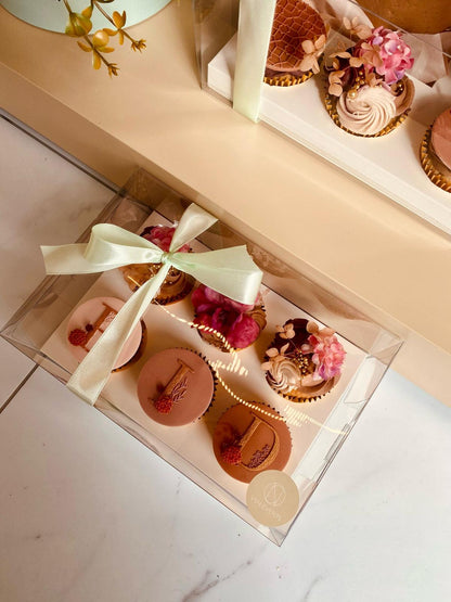 Luxury Personalised Flower Bouquet Balloons Bento Cakes & Cupcakes Gift Set