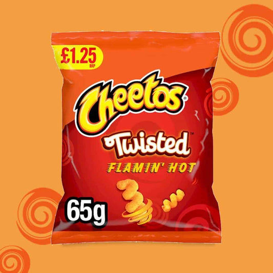 Cheetos Twisted Flamin’ Hot 65g Crisps (Full Box of 18)