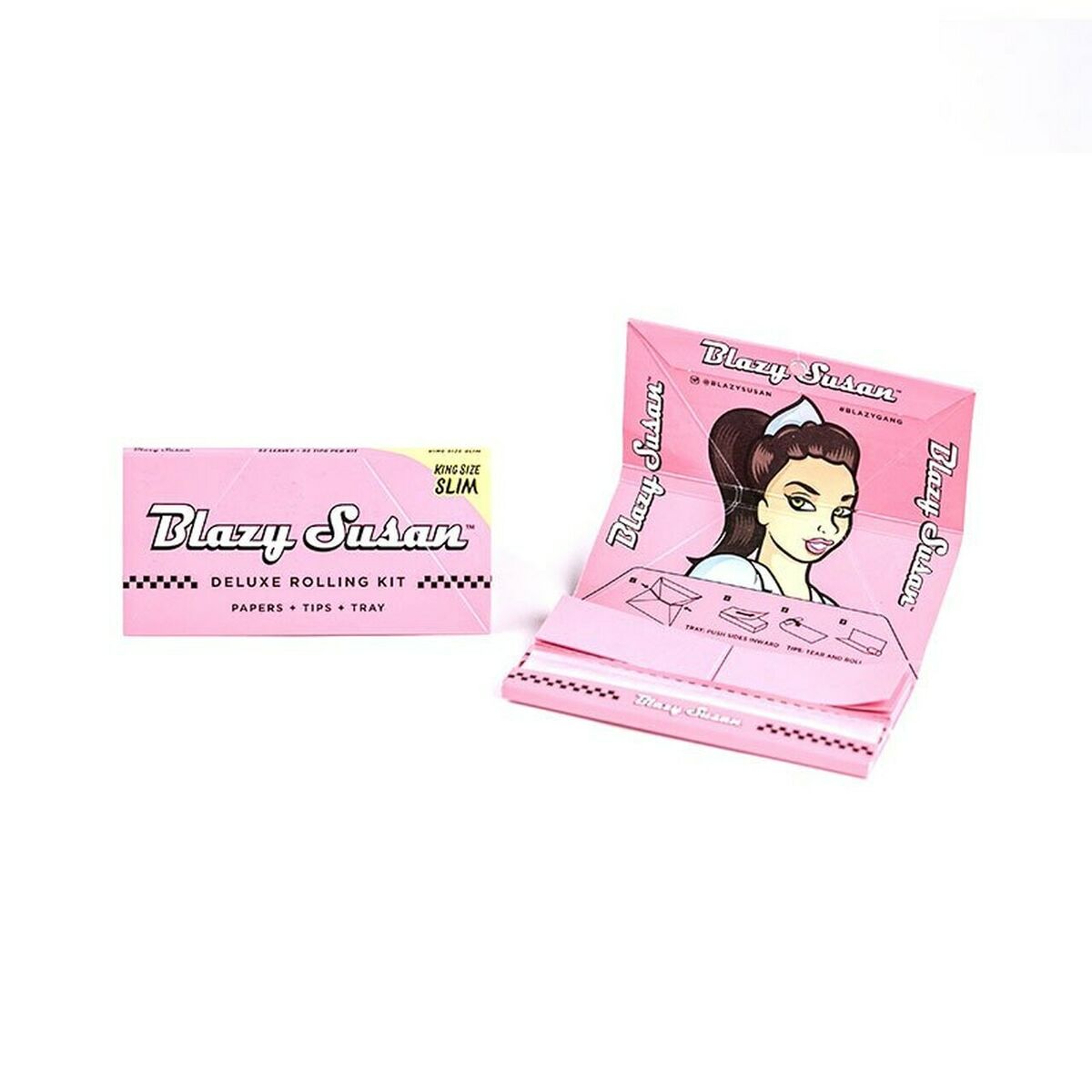 Blazy Susan King Size Slim Deluxe Rolling Kit Papers Tips Tray x 1 Packet