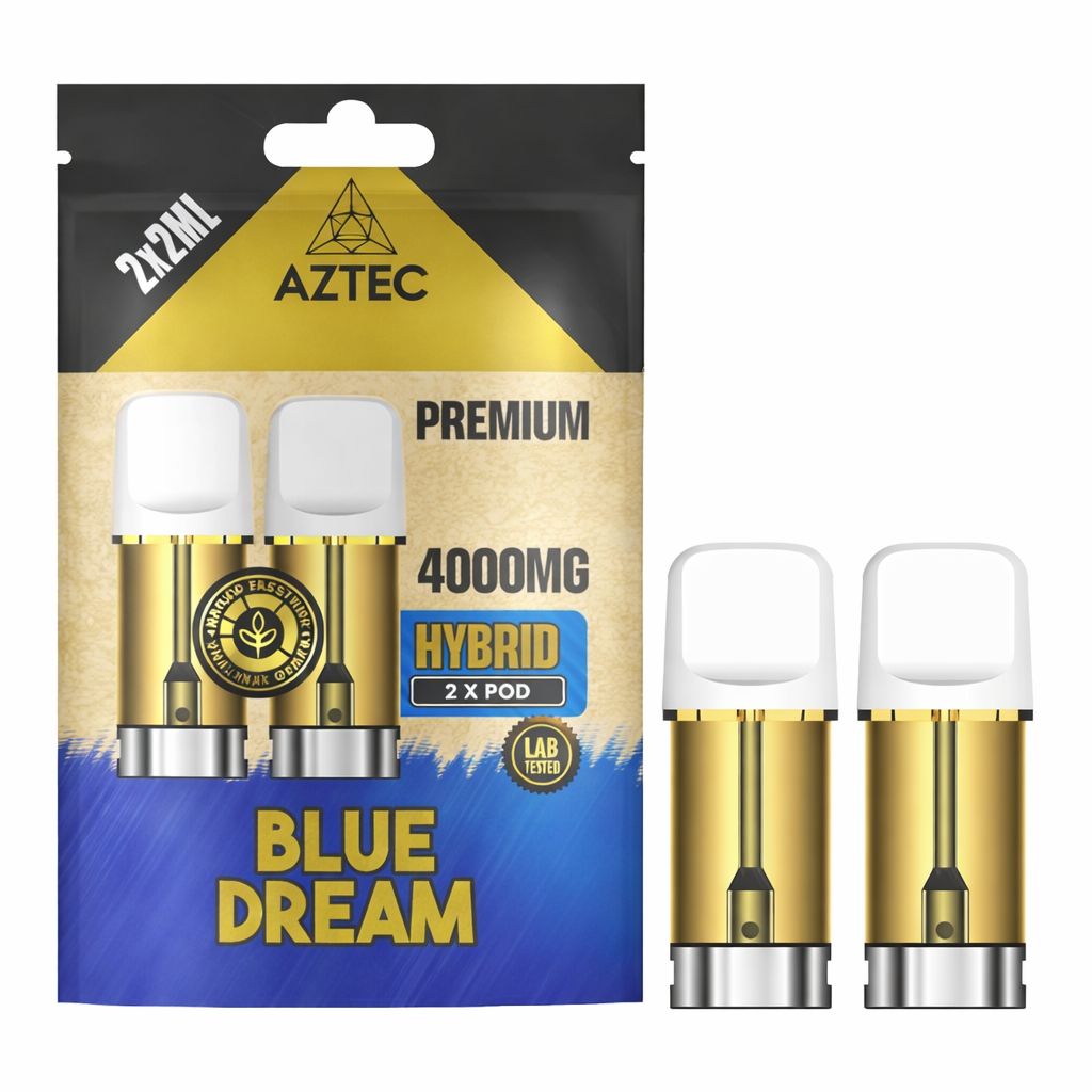 Aztec replacement pods displayed on a pure white background with clear pod and label detailing.