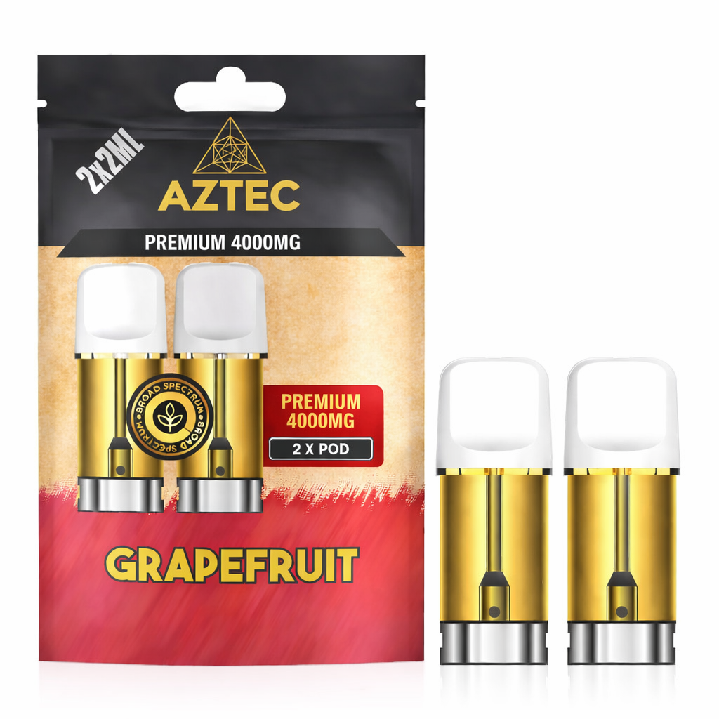 Aztec replacement pods displayed on a pure white background with clear pod and label detailing.