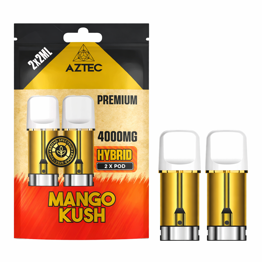 Aztec replacement pods displayed on a pure white background with clear pod and label detailing.