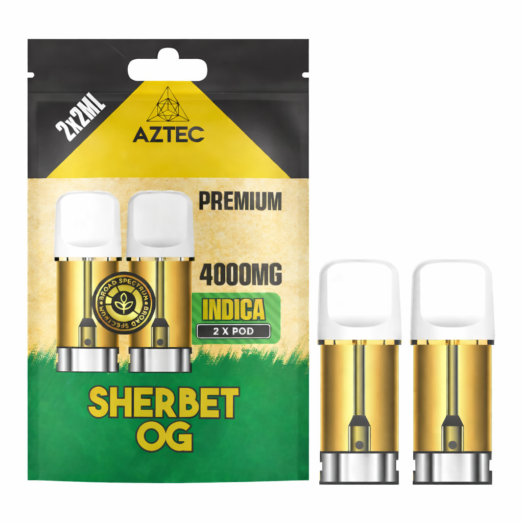 Aztec replacement pods displayed on a pure white background with clear pod and label detailing.