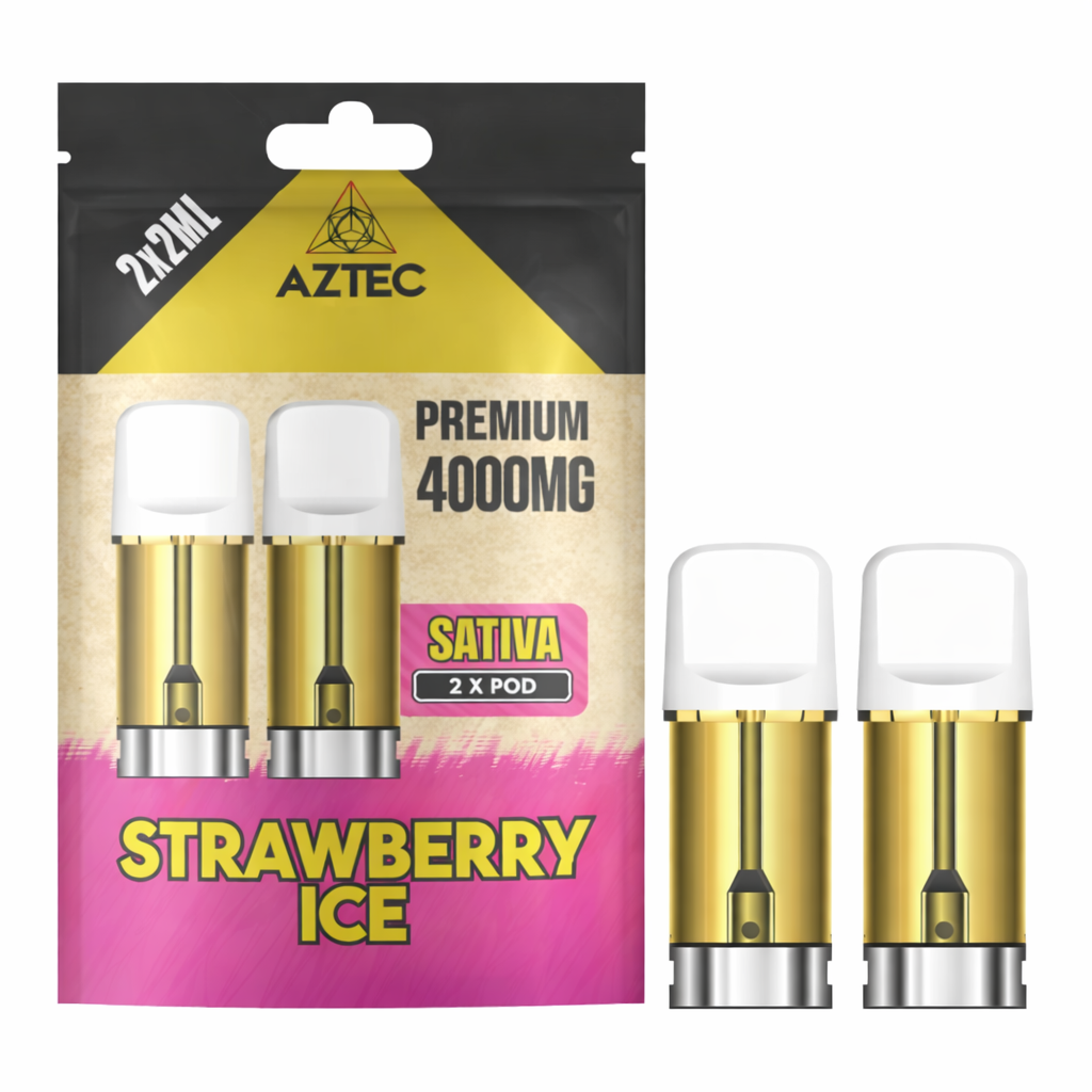 Aztec replacement pods displayed on a pure white background with clear pod and label detailing.
