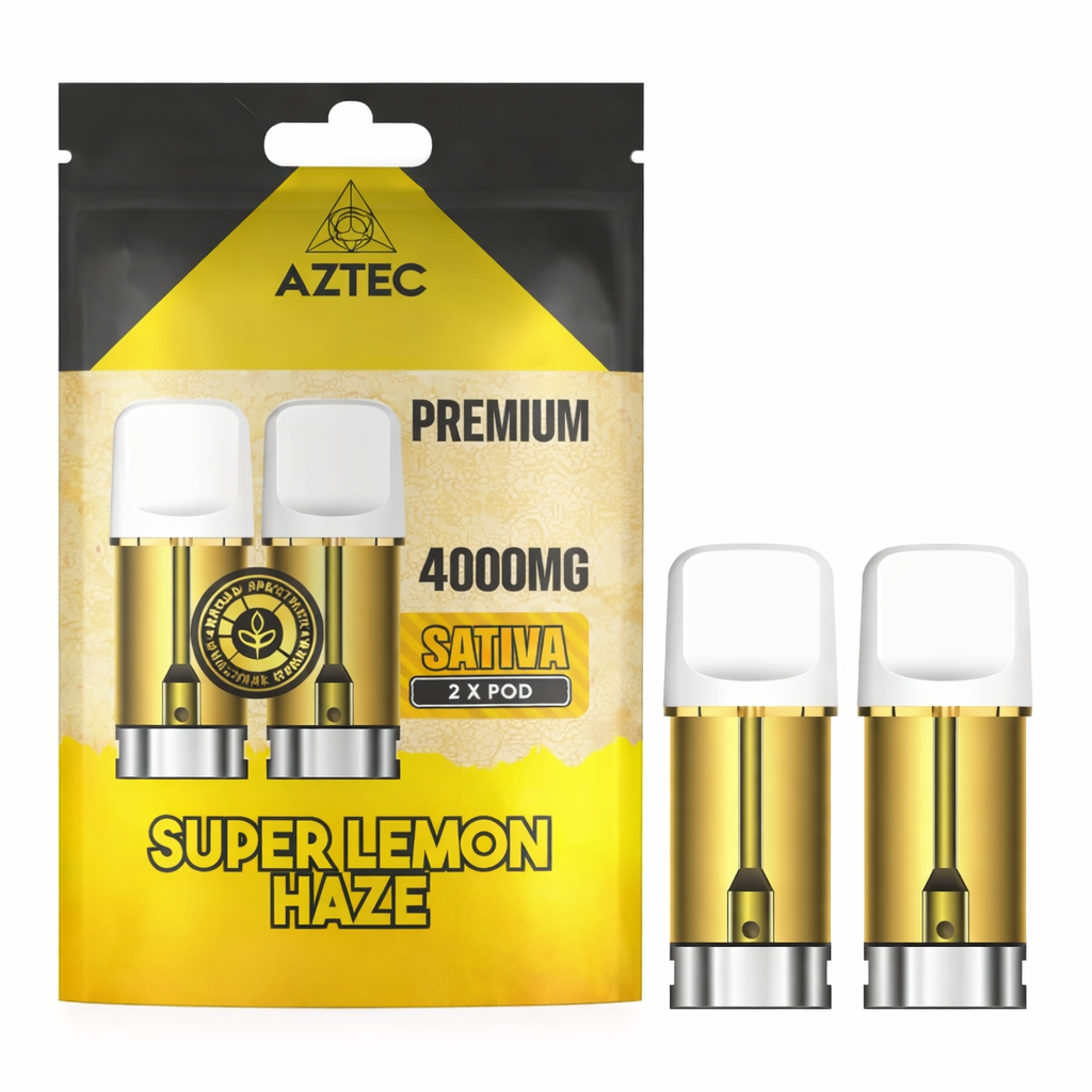 Aztec replacement pods displayed on a pure white background with clear pod and label detailing.