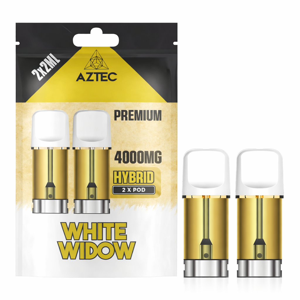 Aztec replacement pods displayed on a pure white background with clear pod and label detailing.