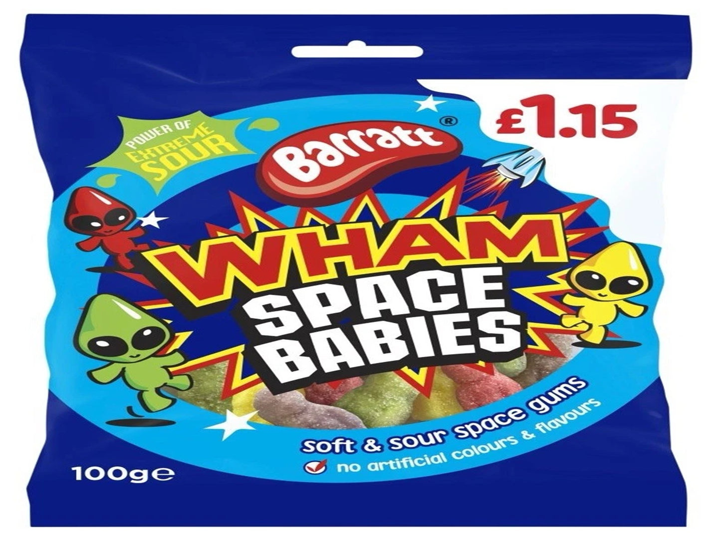 Barratt Wham Space Babies – Fizzy Fruity Gummies 100g