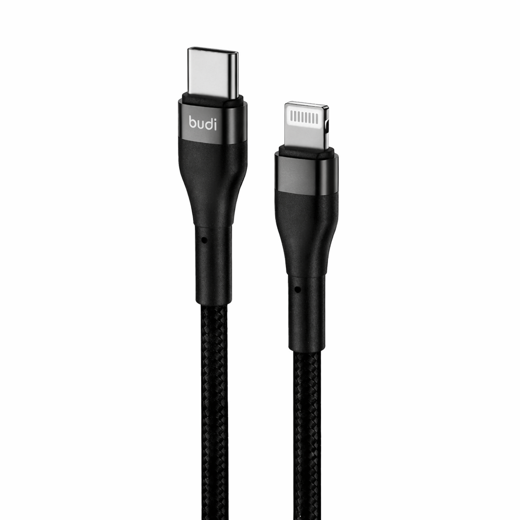 Black charging cables with branding on a white background.
