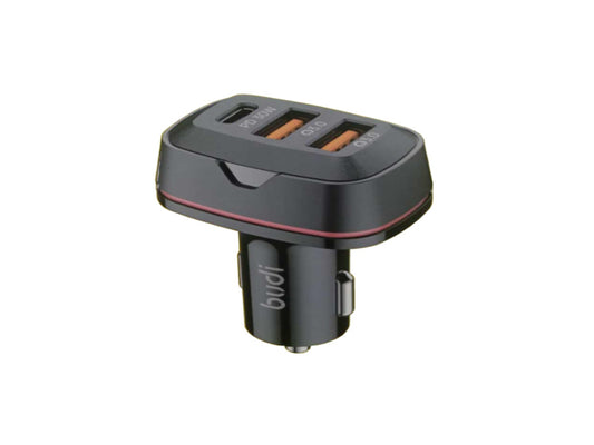 Budi 48W Dual USB & Type C Car Charger