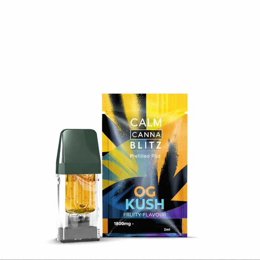 Calm Cannablitz pod shown in clean product packaging on a pure white background.