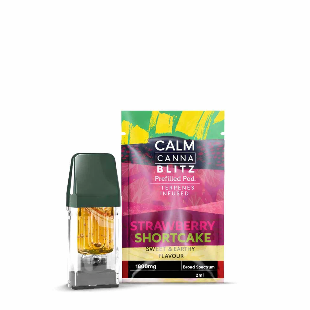Calm Cannablitz pod shown in clean product packaging on a pure white background.
