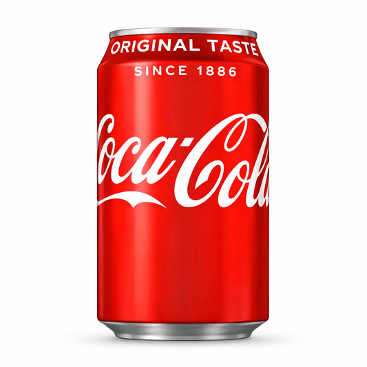Coca‑Cola Original Taste 330ml can shown upright with red branded design and white Coca‑Cola logo on a pure white background.