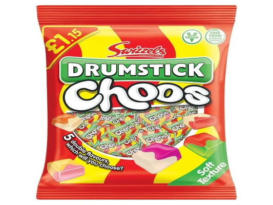 Swizzels Drumstick Choos (Vegan Friendly, Soft & Chewy) 115g