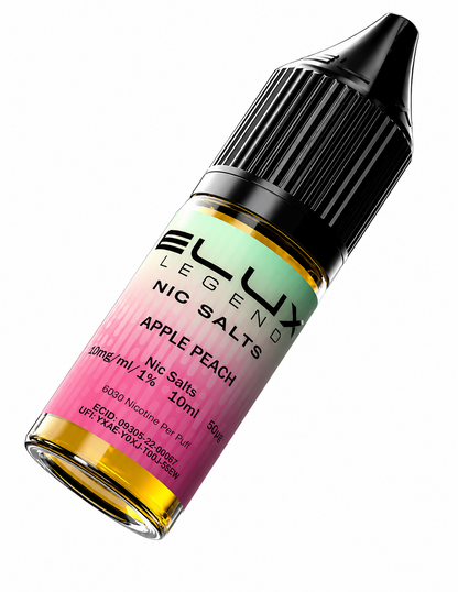 Elux Legend nic salt bottle displayed on a pure white background with clear label detailing.