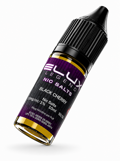 Elux Legend nic salt bottle displayed on a pure white background with clear label detailing.