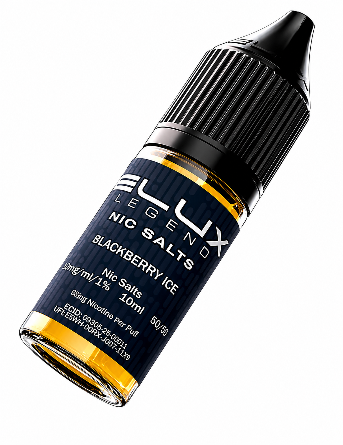 Elux Legend nic salt bottle displayed on a pure white background with clear label detailing.