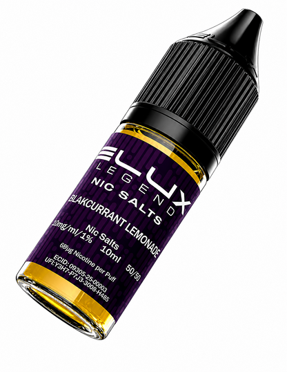 Elux Legend nic salt bottle displayed on a pure white background with clear label detailing.