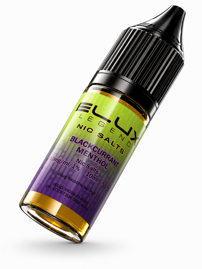 Elux Legend nic salt bottle displayed on a pure white background with clear label detailing.