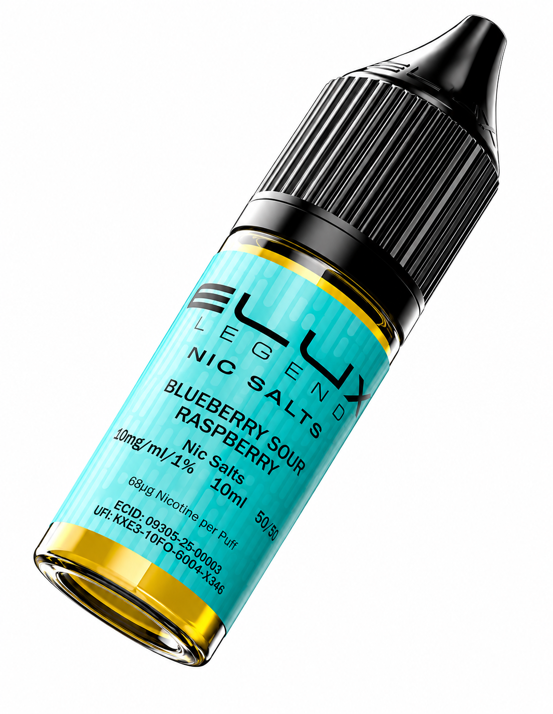 Elux Legend nic salt bottle displayed on a pure white background with clear label detailing.